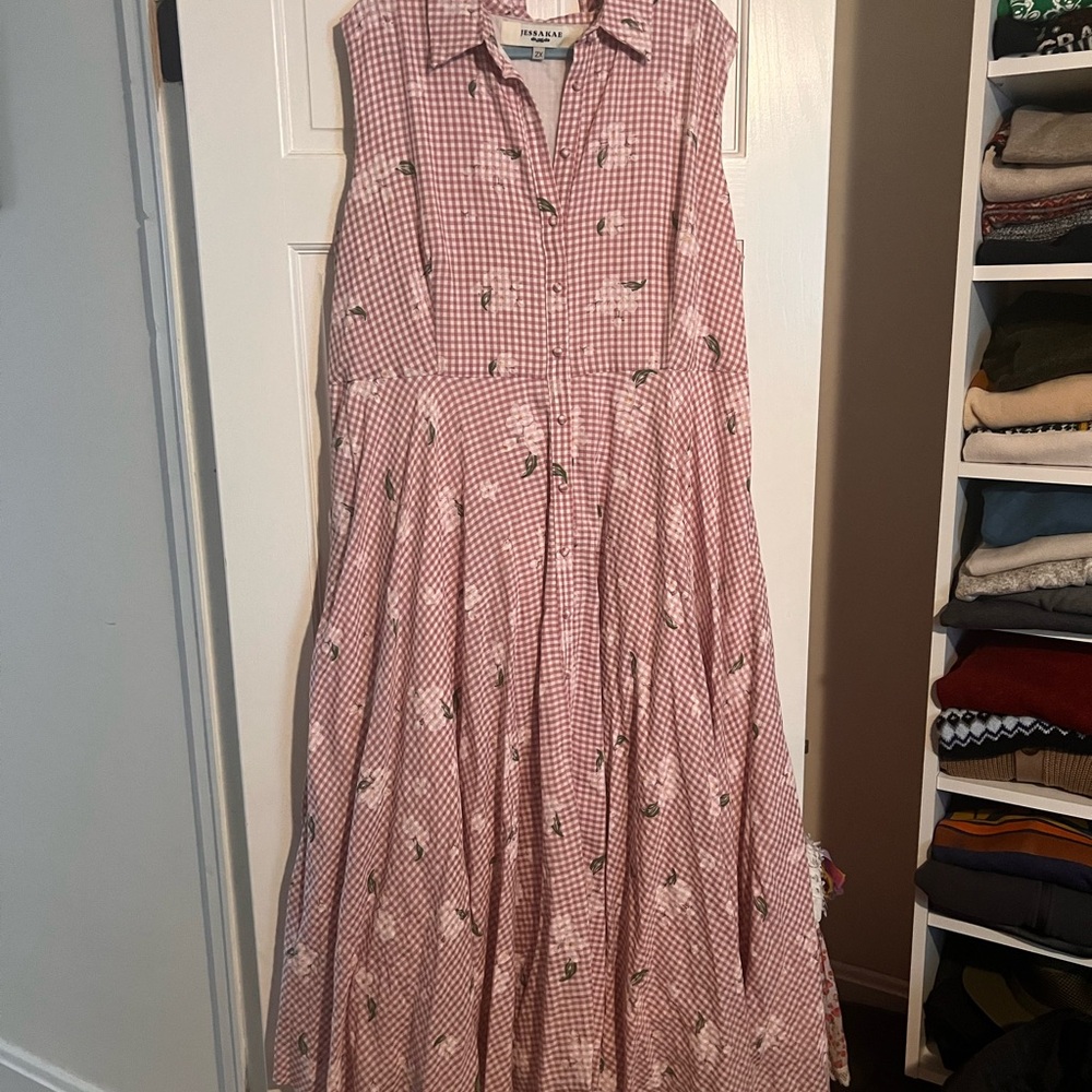 Pink Gingham Sleeveless Dress JessaKae